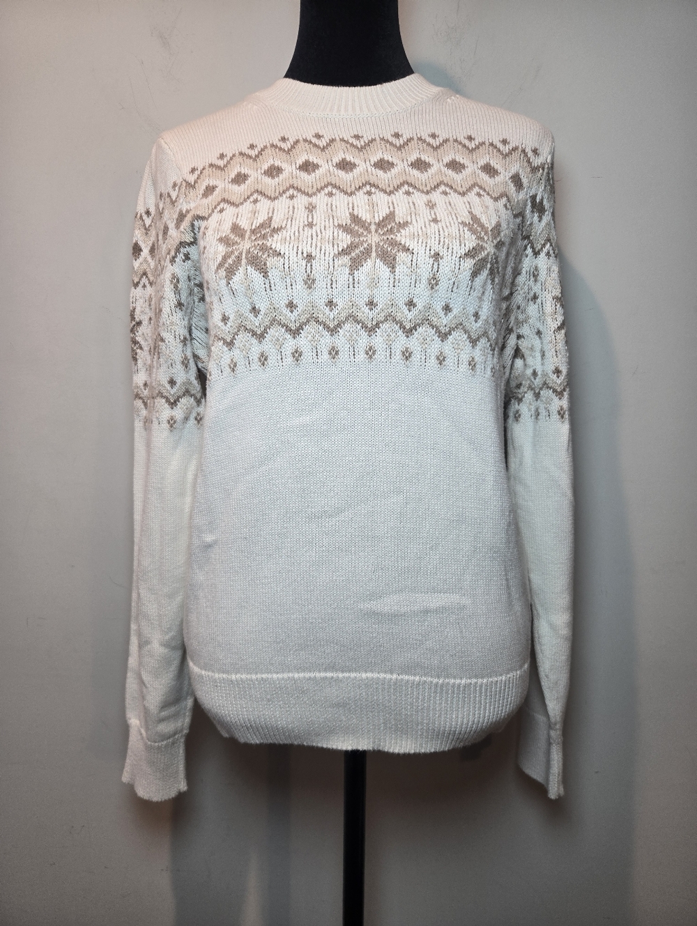 J Crew Sweater Small Women's Snowflake Geometric 90s Pattern Eclectic Grandma